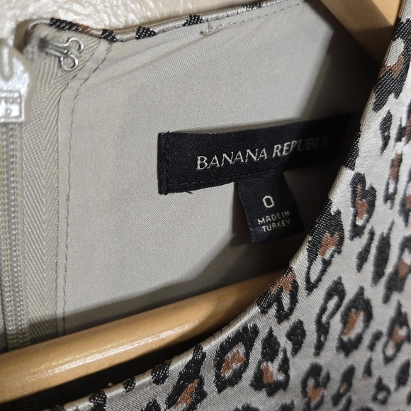 Banana Republic Leopard Print Metallic Ruffle Sleeve Mini Dress - Picture 8 of 12